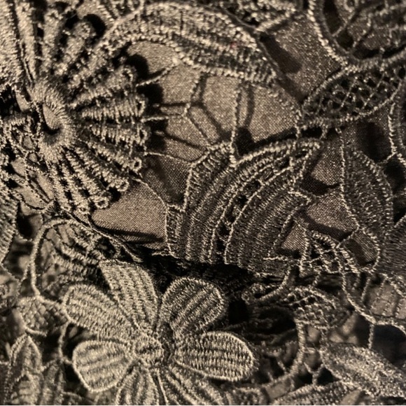 Milly Size 8 Black Lace Overlay Fit and Flare dress size 8 LBD - Picture 11 of 15